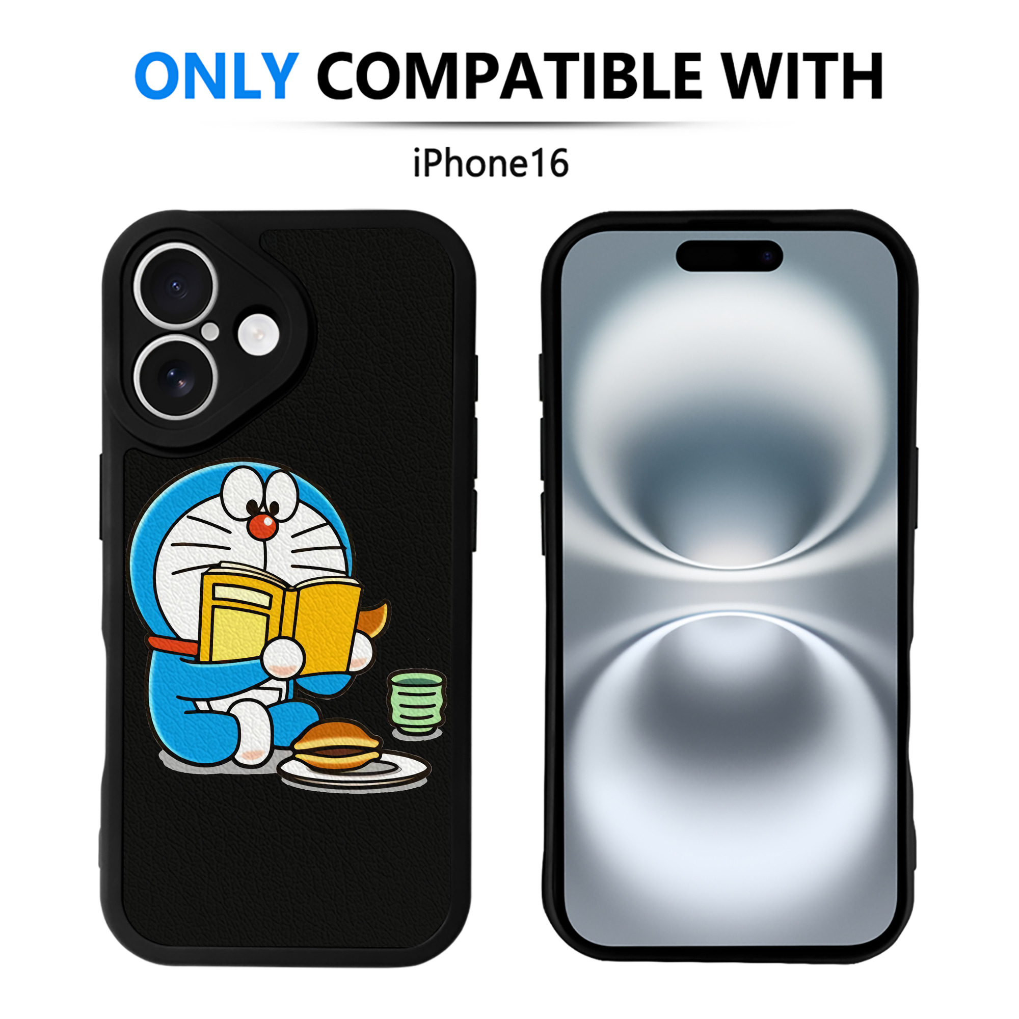 （画像用） ドラえもん Doraemon 【iPhone 16シリーズ対応】シリコンスマホケース（レザー調） 材質：シリコン